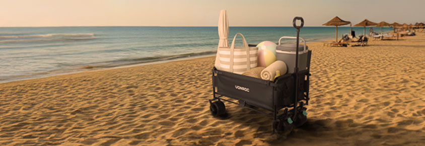 kompakt vonroc handvagn på stranden