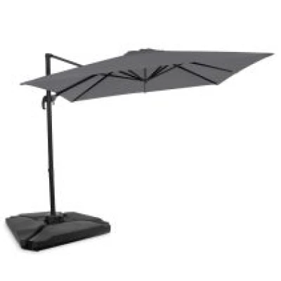 Cantilever parasol Pisogne 300x300cm – Premium parasol - Grey | Incl. fillable parasol tiles