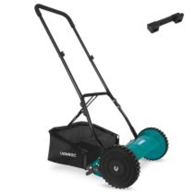 Manual lawnmower / reel mower - 400mm – 4 adjustable height settings | incl. wall bracket  