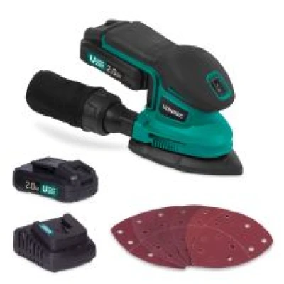 Mouse sander 20V – 2.0Ah | Incl. 2 batteries and quick charger