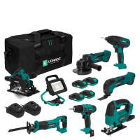 Tool set VPower 20V - 2.0Ah | Incl. 7 machines, 4 battery’s and 2 quick chargers