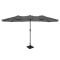 Parasoll Iseo 460x270cm – Premium parasoll - Grå |Inkl. 26kg fot 