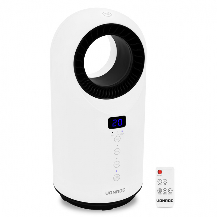 Elektrisk värmefläkt – 1500W – keramisk – vit | Bladlös – roterationsfunktion main product photo