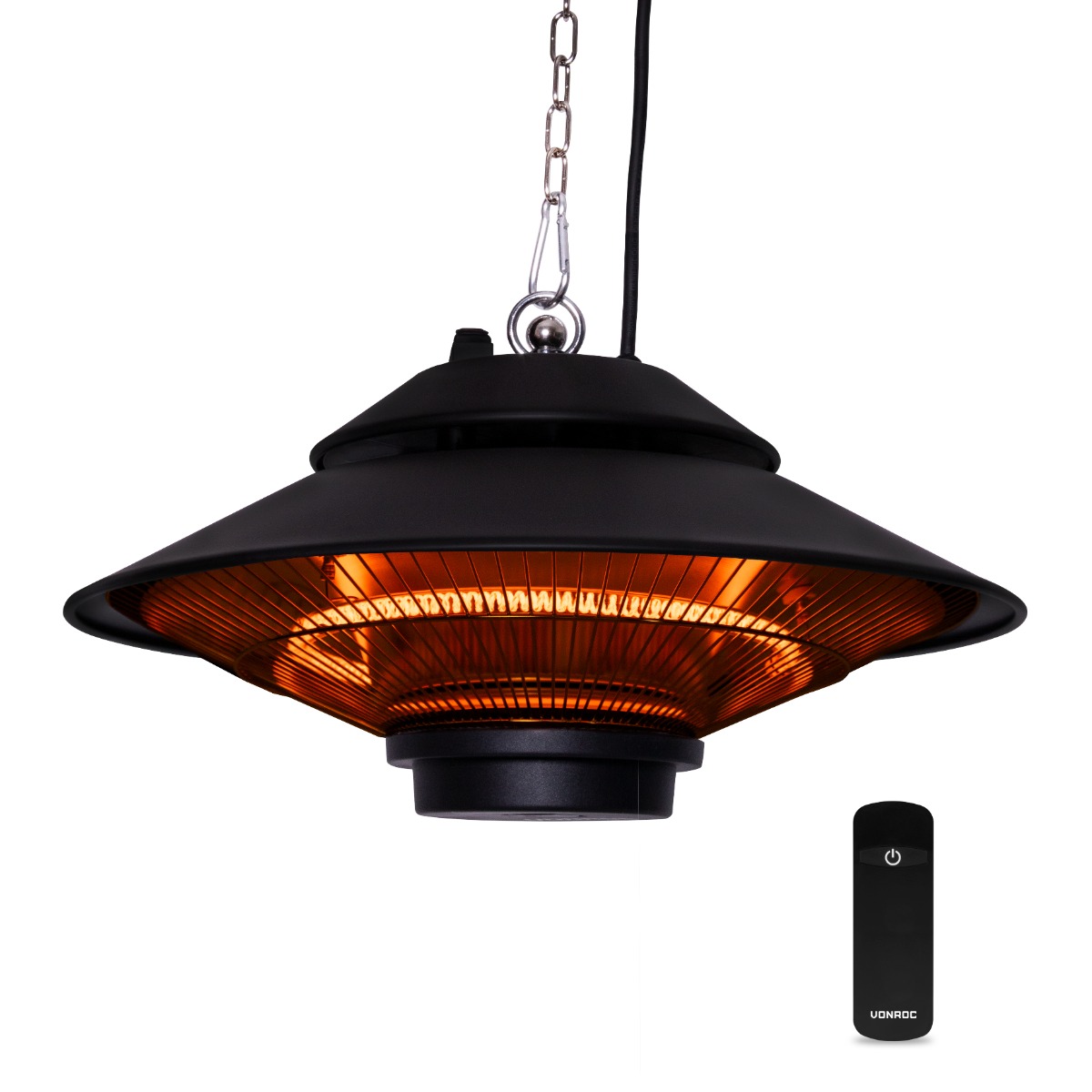 Värmare Albano 1500W – med fjärrkontroll | Svart