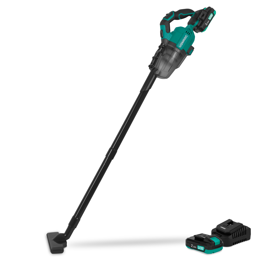 Kraftfull Skaftdammsugare 20V | inkl. 2x 2.0Ah batterier och snabbladdare