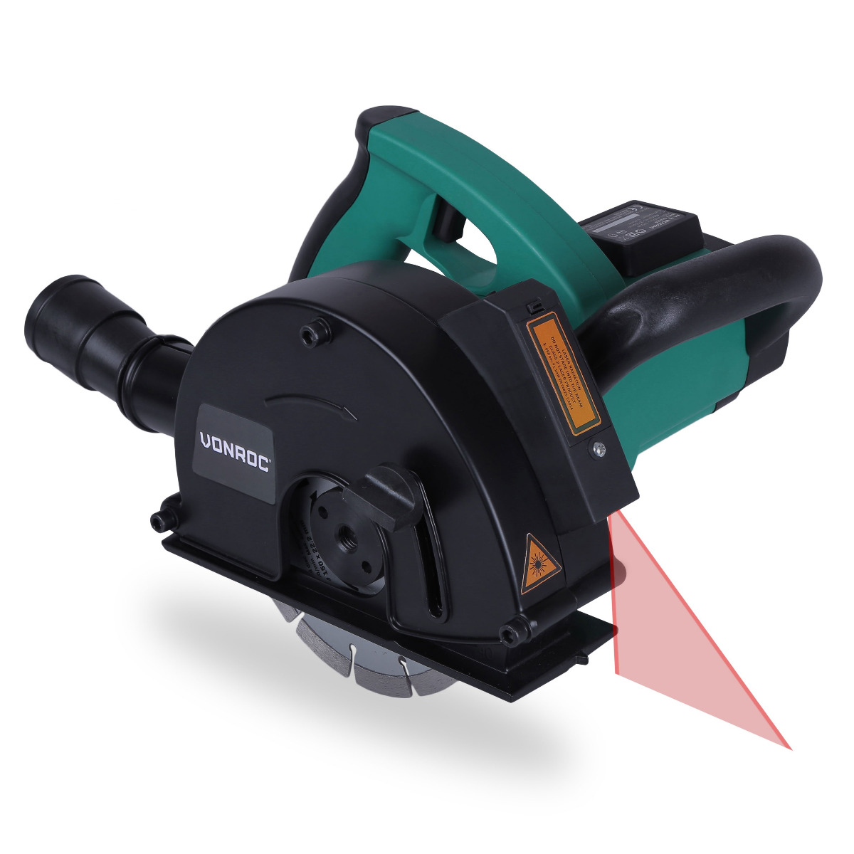 Betongspårfräs 1700W – 150mm med laser | Inkl. 2 diamantskivor